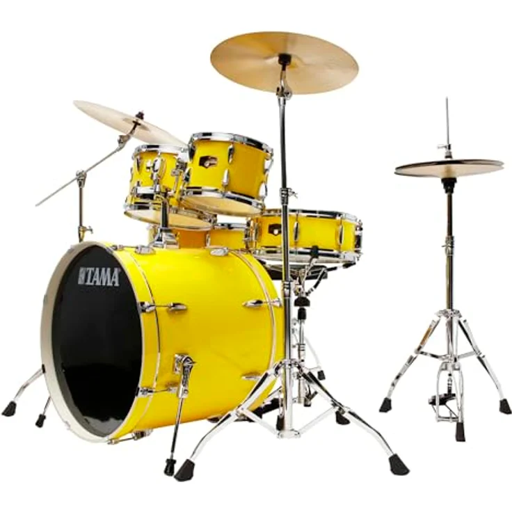 Tama Imperialstar 22" 5-teiliges Schlagzeugset, Electric Yellow, mit 6-lagigen Pappelholzkesseln und Chrom Hardware – Bild 3