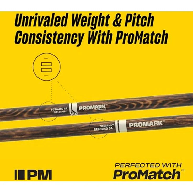Pro Mark RBLLW-FG Larnell Lewis, Drumsticks aus Hickory mit eichelförmigem Kopf, FireGrain Behandlung, 412,8 mm Länge, 14,7 mm Durchmesser – Bild 4