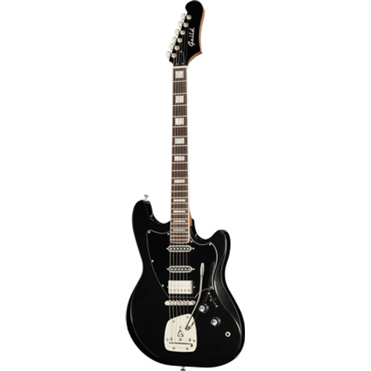 Guild Surfliner Deluxe BM, E-Gitarre mit Offset Body, Pappel Korpus, Premium gerösteter Ahorn Hals, Palisander Griffbrett, HSS Tonabnehmer, Black Metallic Finish