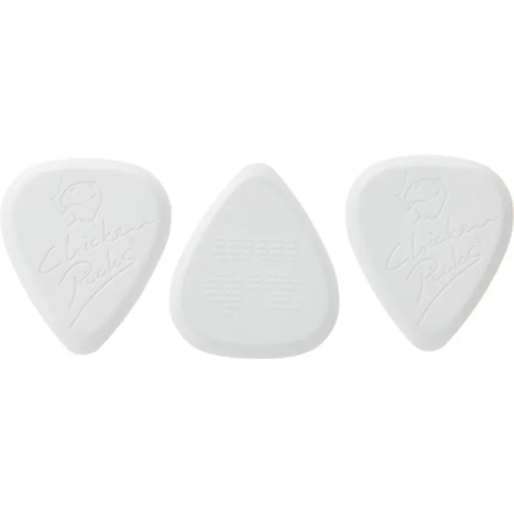 Chicken Picks Regular 2,6mm Plektrum Set, 3 Stück aus extrem hartem Kunststoff mit geschliffenen Kanten für präzises Picking und hervorragenden Klang