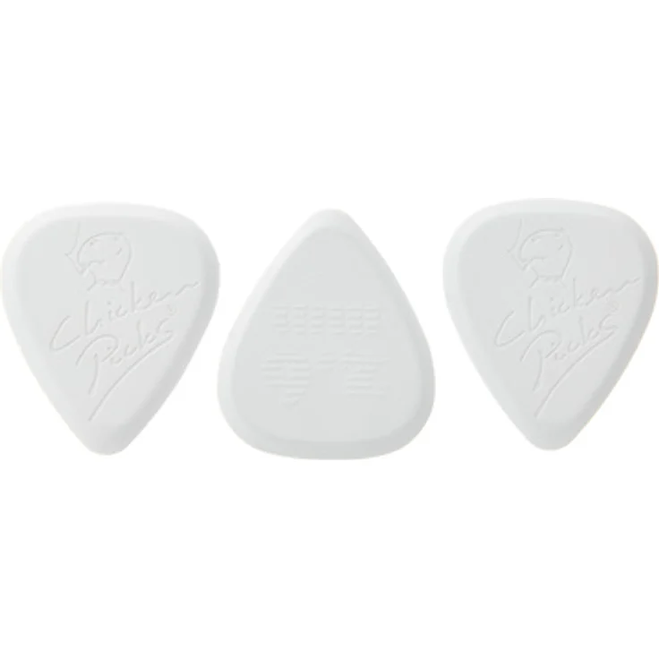 Chicken Picks Regular 2,6mm Plektrum Set, 3 Stück aus extrem hartem Kunststoff mit geschliffenen Kanten für präzises Picking und hervorragenden Klang