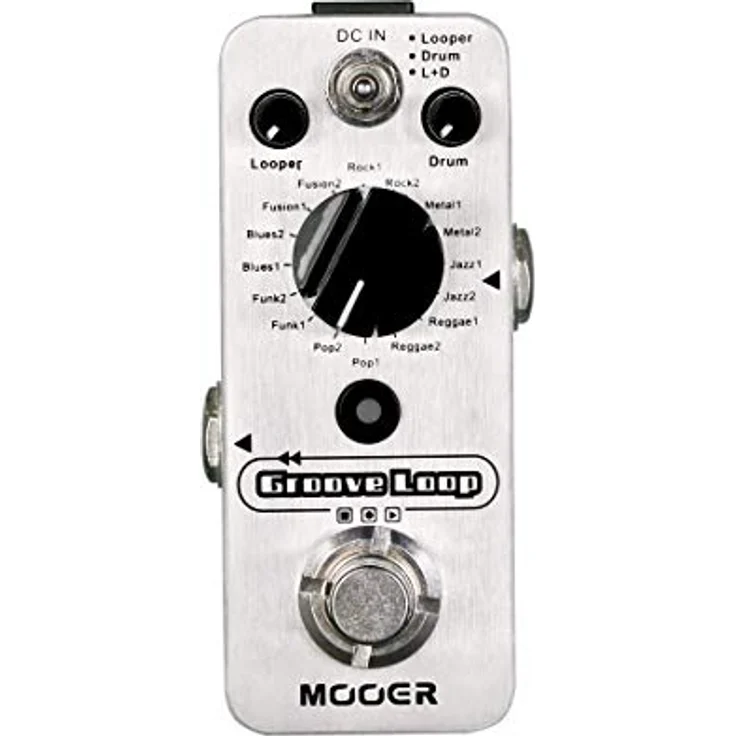Mooer Groove Loop, Drum Machine / Looper Effekt Pedal mit 8 Genres und 20 Minuten Aufnahmezeit, Metallgehäuse – Bild 1