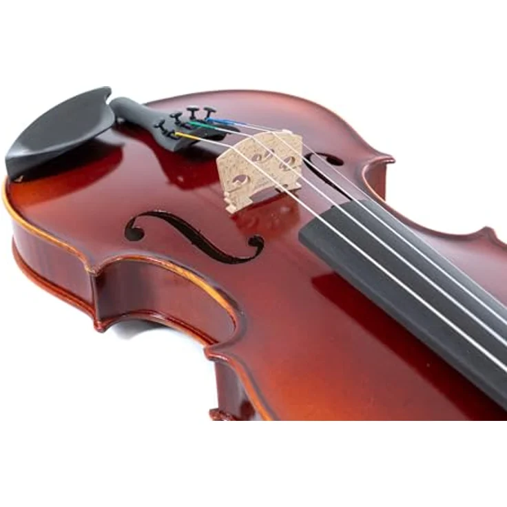 GEWA Violingarnitur VL 2 Linkshänder 4/4, spielfertig mit Carbon Bogen, Larsen Aurora Saiten und Violinkoffer in rot-braunem Naturharzlack – Bild 4