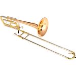 Thomann Trombone "Little Elephant", Bb/F Tenorposaune mit Quartventil, 8" Goldmessing Schallstück, inkl. Mundstück und Koffer