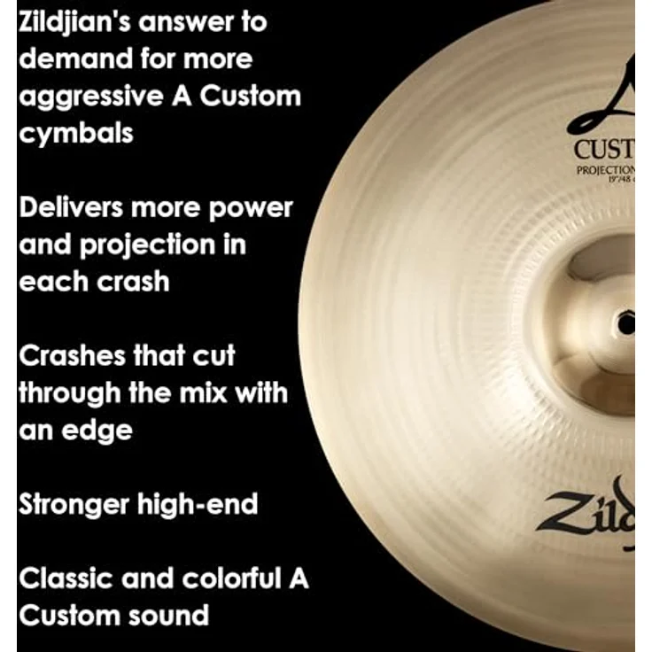 Zildjian 19" A-Custom Projection Crash, Schlagzeugbecken mit brillantem Finish, hohe Power und starkes Sustain – Bild 4