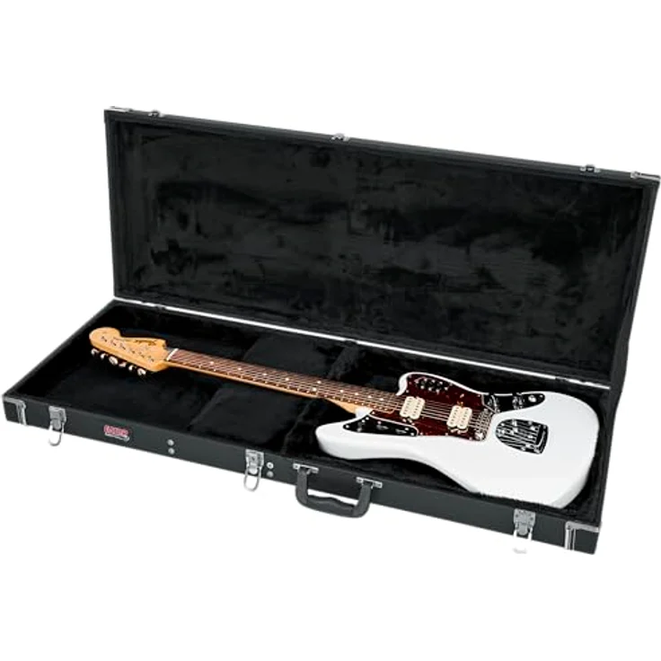 Gator GWE-JAG Gitarrenkoffer, schwarz, für Jaguar/Jazzmaster Modelle, abschließbar, mit plüsch ausgekleidetem Innenraum – Bild 6