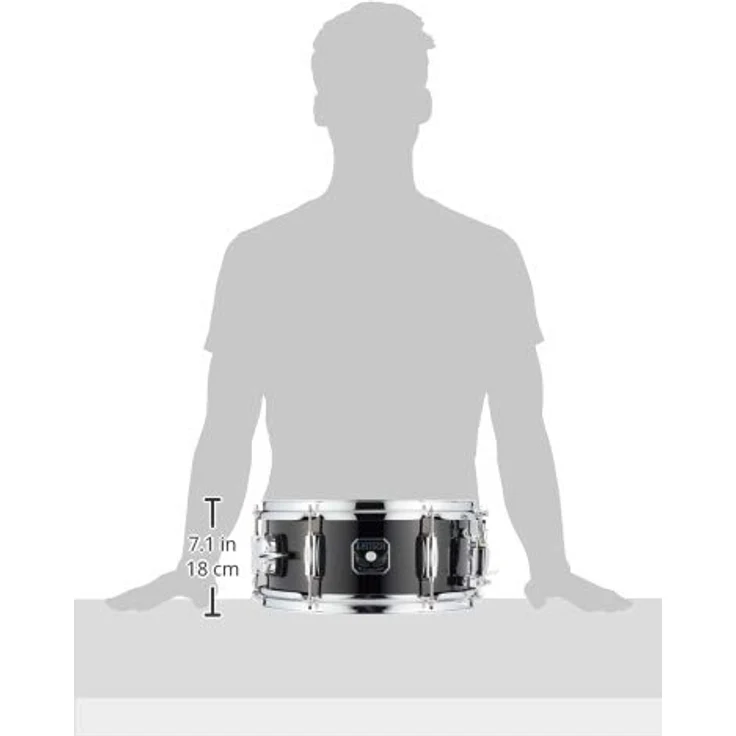 Gretsch Drums 12"x5,5" Mighty Mini Snare, Pappelkessel, chrom Hardware, 1,6 mm Spannreifen, schwarz – Bild 3