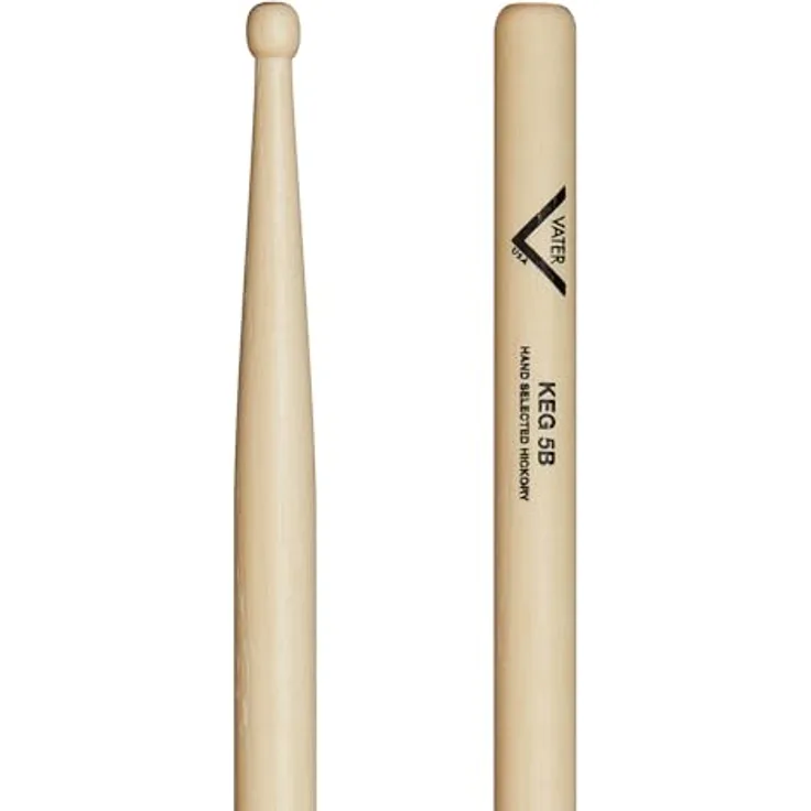 Vater Hickory 5B Keg Wood, Drumsticks aus American Hickory mit fassförmigem Kopf, Länge 16" (40,64 cm), Durchmesser 0,605" (1,54 cm)