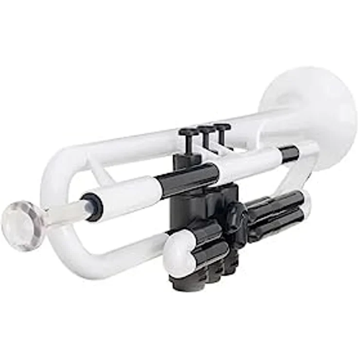 PINSTRUMENTS pTrumpet 700631 Bb-Trompete aus ABS-Kunststoff mit Tasche und Mundstück, weiß, 11,68 mm Bohrung, abnehmbare Ventile – Bild 4