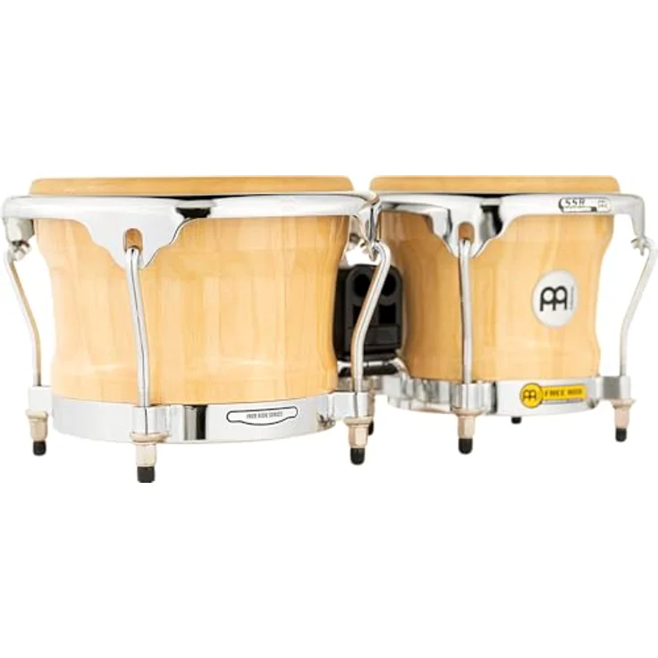Meinl FWB400NT Bongoset Free Ride, Holz-Bongos in Natural, 7" & 8 1/2", mit Meinl Free Ride Suspension System und True Skin Kuhfellen – Bild 5