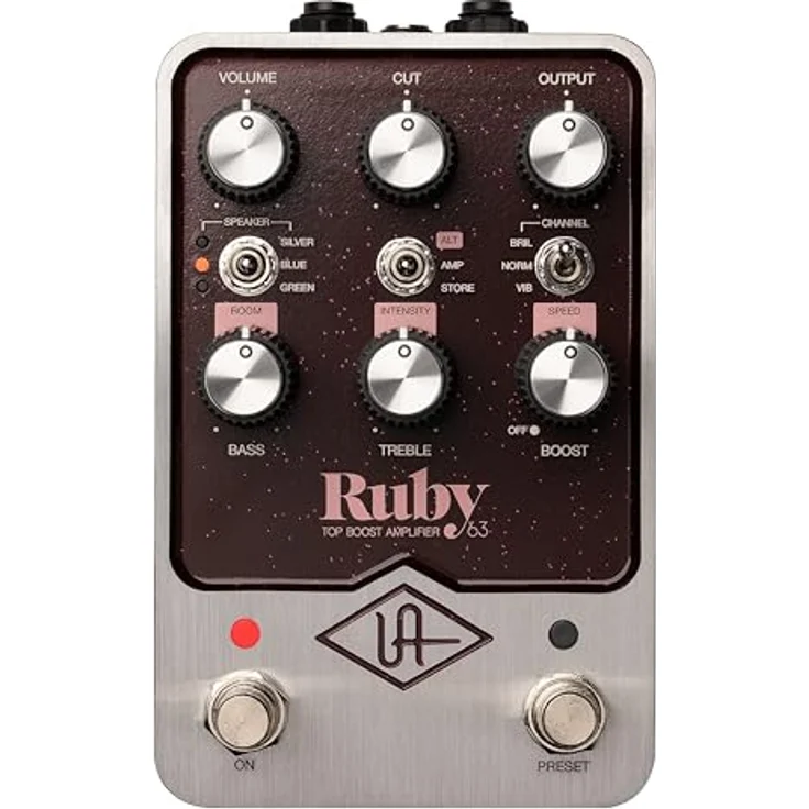 Universal Audio UAFX Ruby '63 Top Boost Amplifier, Overdrive-Pedal mit authentischem 60er Jahre Röhrencombo-Sound, Dual-Engine und anpassbarer UAFX Mobile App – Bild 1