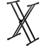 IMG Stageline KS-85/SW Universalständer für Musikinstrumente, schwarz, doppelstrebige Stahlausführung mit Lock-In und 7 Rasterstellungen, höhenregulierbare Füße, Tragfähigkeit 50 kg