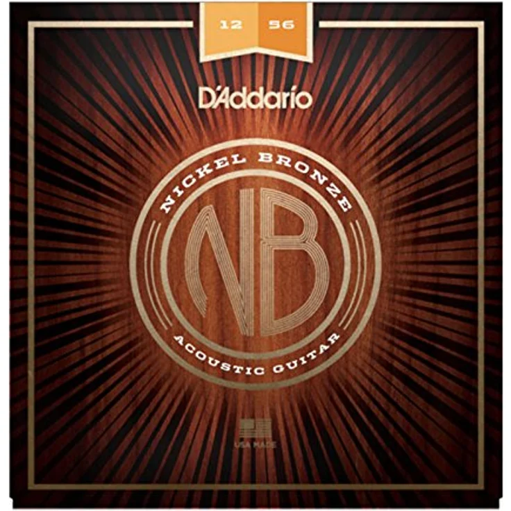 Daddario NB1256 Nickel Bronze Saitensatz für Westerngitarre, unbeschichtet, Light Top / Medium Bottom, Stärken 012-056 – Bild 4