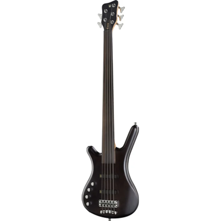 Warwick RB Corvette Basic 5 NBTS LH FL, Fretless 5-Saiter E-Bass mit aktivem MEC J/J Tonabnehmer, Erle Korpus und Nirvana Black Transparent Satin Finish