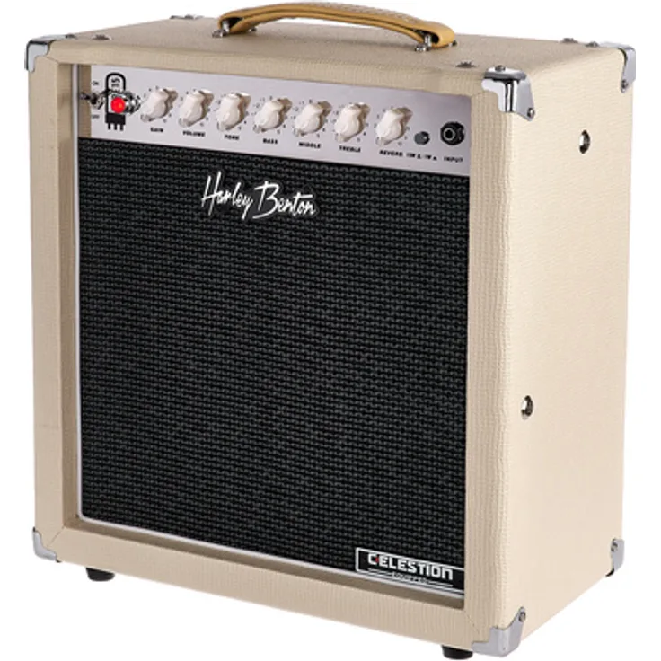 Harley Benton TUBE15 Celestion, Class-AB Röhren Combo Verstärker mit 15 Watt, 12" Lautsprecher, Reverb und robustem Metallgehäuse