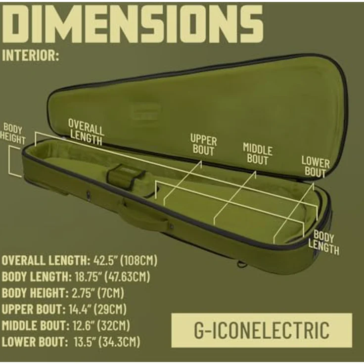 Gator Icon Dreadnought Ac. Guitar BK, Gigbag für Dreadnought Westerngitarre, witterungsbeständiges schwarzes 1000D Nylon, mit versteckten Rucksackgurten und Regenhülle – Bild 7