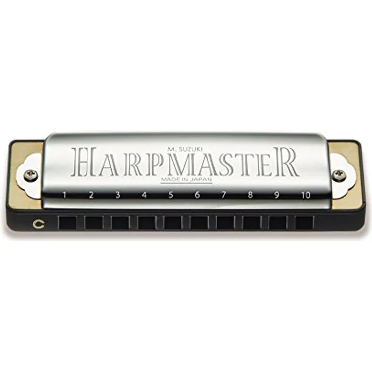 Suzuki MR-200 Harpmaster B (H), Blues Mundharmonika im Richter System mit 10 Kanzellen, ABS Kunststoffgehäuse, Edelstahl Deckelplatten, Phosphor Bronze Stimmplatten, inkl. Etui