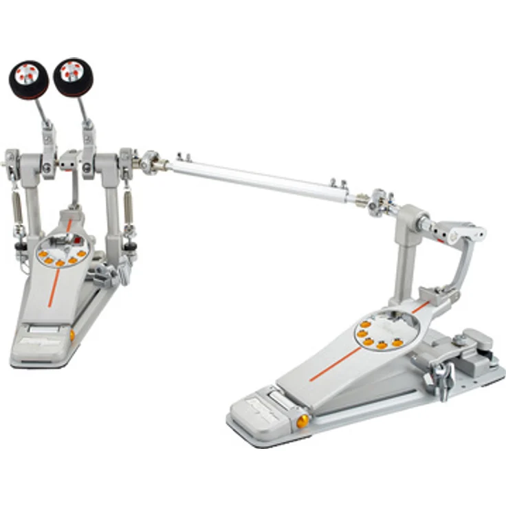 Pearl P-3002DL Demon Double Pedal, linkes Modell mit Direct Antrieb, Ninja Kugellager und Duo Deck Longboard, inkl. Koffer