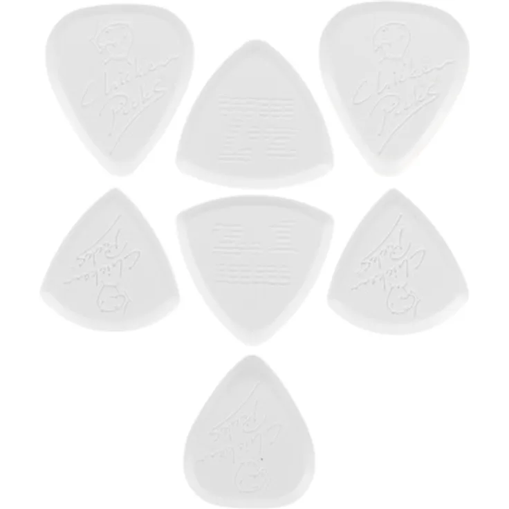 Chicken Picks Variety Pick Set Standard 7, Plektrum-Set mit 7 unterschiedlichen Modellen in verschiedenen Stärken und Formen, extrem haltbar, präzises Picking
