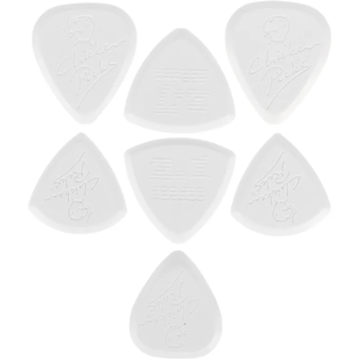 Chicken Picks Variety Pick Set Standard 7, Plektrum-Set mit 7 unterschiedlichen Modellen in verschiedenen Stärken und Formen, extrem haltbar, präzises Picking