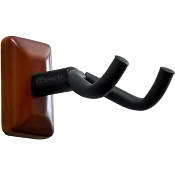 Gator Frameworks GFW-GTR-Hanger Mahagoni, Wandmontierter Gitarrenständer für E-Gitarren, Akustikgitarren und Bässe mit rutschfestem Drehgelenk und Schaumstoffkissen – Bild 1