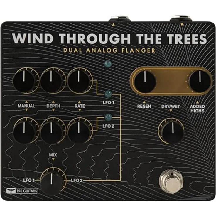 PRS Wind Through the Trees Dual Fl, analoges Flanger Effektpedal für E-Gitarre mit zwei separat einstellbaren Flangern, True Bypass, Made in USA