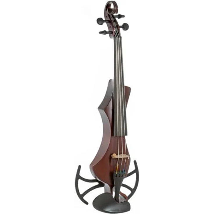 GEWA E-Violine Novita 3.0, elektronische Violine mit Universaladapter für Schulterstützen, 4-saitig, rotbraun, hochwertige Komponenten und präziser Klangqualität – Bild 1