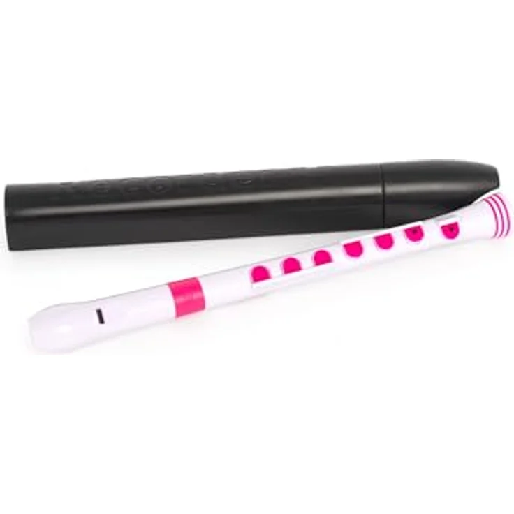 Nuvo Recorder+ Baroque, Sopranblockflöte in Weiß-Pink, C-Stimmung mit Silikonklappen und abnehmbaren Farbringen – Bild 2