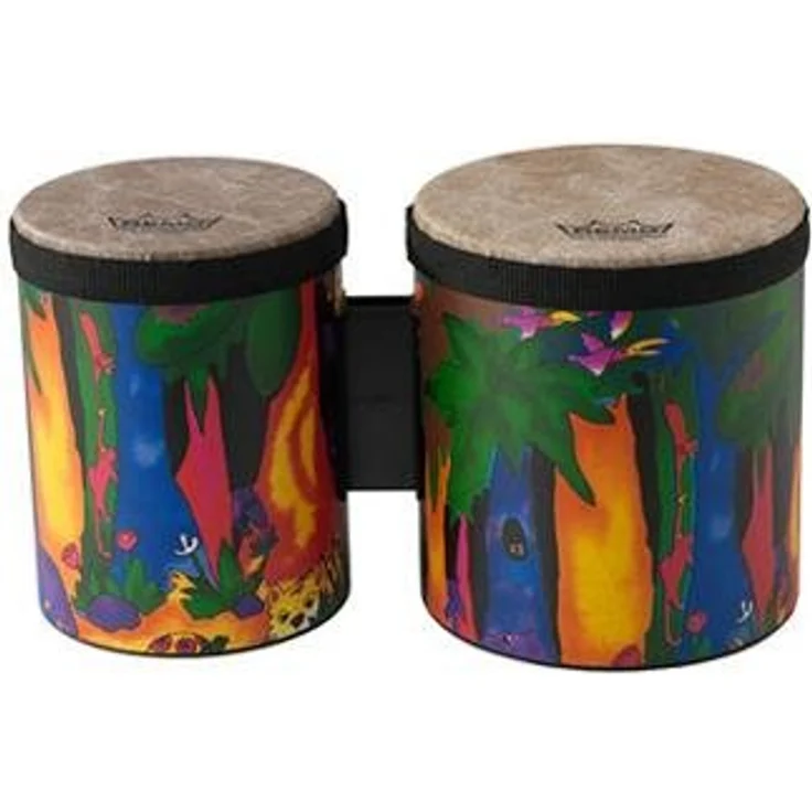 Remo Kid's Bongos KD-5400-01, Rain Forest, 5"/6" Größe, Acousticon Kessel, Fiberskyn 3 Felle – Bild 2