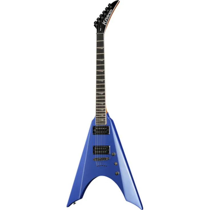 Kramer Guitars Nite-V Royal Blue Metallic, V-Style E-Gitarre mit Mahagoni-Korpus, Ahorn-Hals und Ebenholz-Griffbrett, 22 Jumbo Bünde, inklusive Gigbag