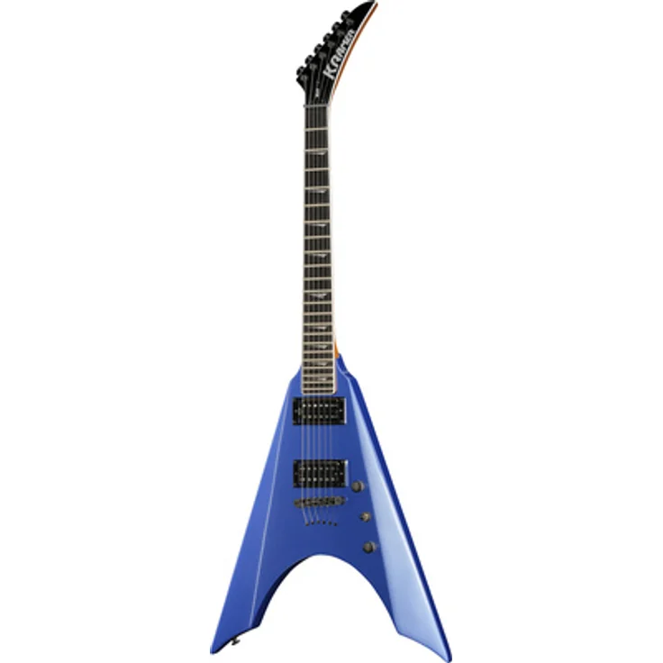 Kramer Guitars Nite-V Royal Blue Metallic, V-Style E-Gitarre mit Mahagoni-Korpus, Ahorn-Hals und Ebenholz-Griffbrett, 22 Jumbo Bünde, inklusive Gigbag