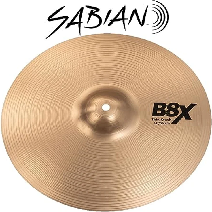 Sabian 14" B8X Thin Crash, Schlagzeugbecken aus B8 Bronze mit gehämmerter Glocke und natürlichem Finish, warmer und komplexer Sound – Bild 3