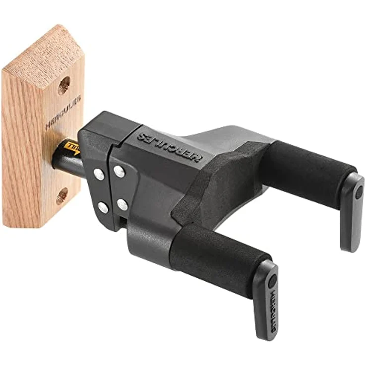 Hercules Stands HCGSP-38WB+, Gitarrenwandhalter mit Auto-Grab Funktion und Moosgummipolsterung, schmaler N.I.N.A. Halter für Gitarrenhälse bis 28mm, nicht geeignet für Nitro-Lack. – Bild 1