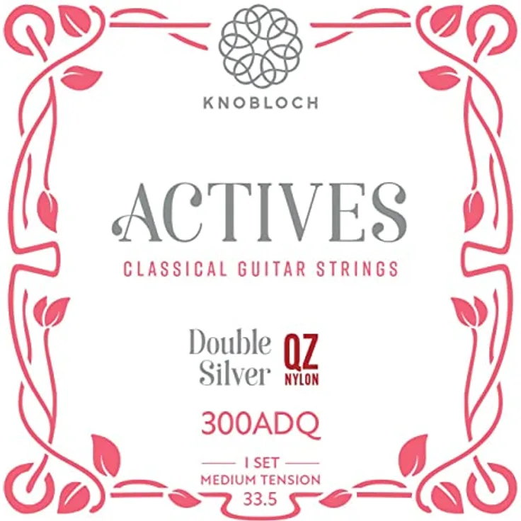 Knobloch Strings Double Silver Nylon 300ADQ, Saitensatz für Konzertgitarre mit mittlerer Spannung, Nylon und Double Silver Nylon Q.Z., made in Spain