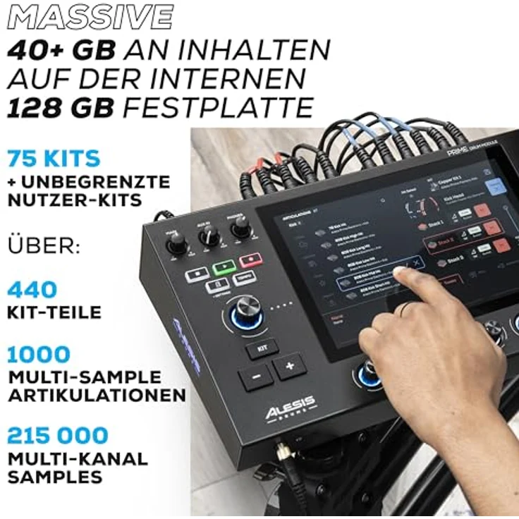 Alesis Strata Prime E-Drum Kit, professionelles E-Drum Set mit 10,1" Touch Display, BFD Sound Engine, 440 Kit Pieces, 40 GB Speicher, 20" Bass Drum und 14" aktives Hi-Hat System – Bild 3