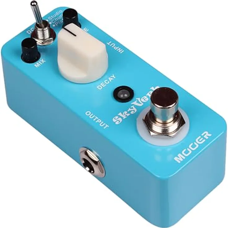 MOOER Skyverb, Digital Reverb Pedal mit 32-Bit DSP Chip, drei Reverb Modi: Studio, Church, Plate, ganzmetallgehäuse, sehr kompakt, True Bypass