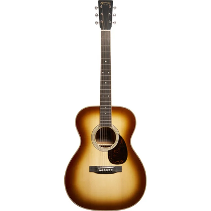 Martin Guitar OM-35 Inception, Westerngitarre mit Auditorium-Form, Fichtendecke, Black Walnut und Inception Burst Finish, inkl. Koffer