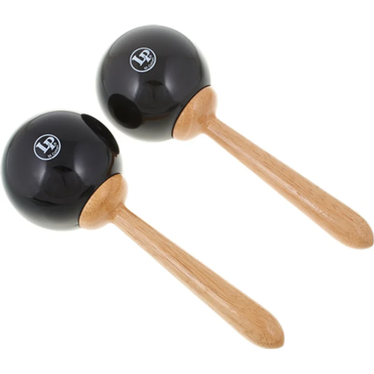 LP 389 Fiber Maracas, Percussion mit Holzgriff und schwarzem Fiberglaskorpus, Paar
