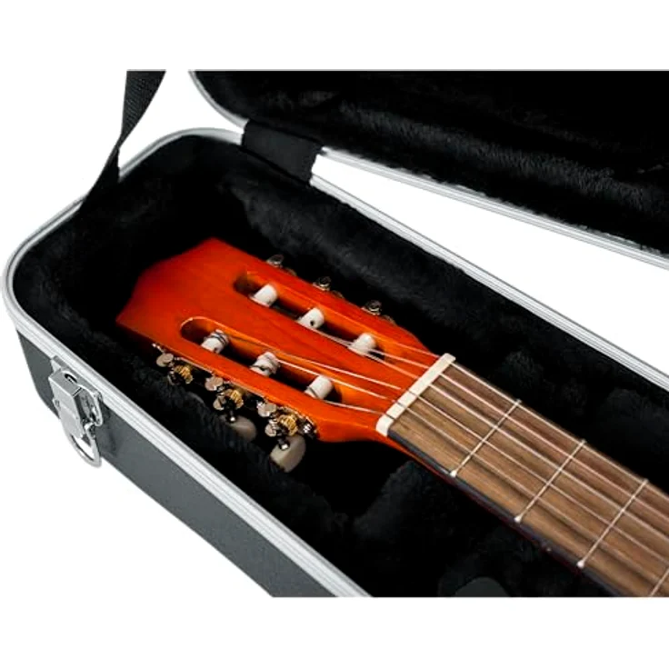 Gator GC-Classic Guitar ABS Case, Gitarrenkoffer für klassische Gitarren mit Alu-Schließprofil, EPS-Schaumpolster und Zubehörfach, schwarz – Bild 11