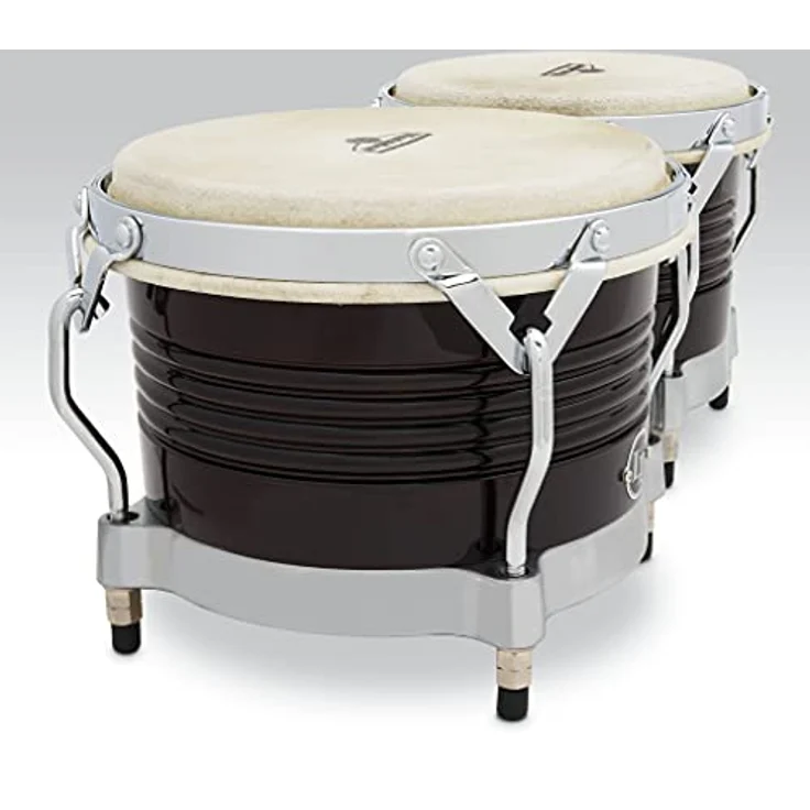 LP M201 Bongos Matador, 7 1/4" + 8 5/8" in Dunkelbraun, Siam Oak mit Traditional Rims und 4 Spannschrauben, Chrom-Hardware – Bild 5