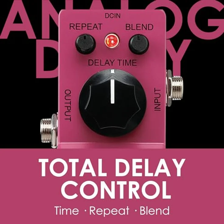 Ibanez ADMini Delay Pedal, analoges Effektgerät mit True Bypass, 20ms - 600ms Delayzeit, kompakte Größe 50.9mm x 92.6mm x 55.1mm, Made in Japan – Bild 3
