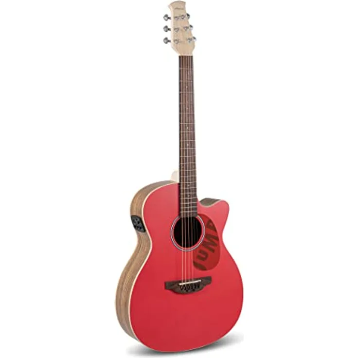 Applause Jump OM Cutaway Electro Lipstick, Orchestra Western Gitarre mit massiver Fichtendecke, Ovangkol-Boden und -Zargen, AP3PT Preamp mit Stimmgerät, Farbe: Lipstick