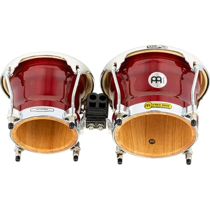 Meinl FWB400CR, Cherry Red Holz Bongos, 7" & 8 1/2", Gummibaum Holz, Free Ride Suspension System, True Skin Kuh Felle, Hochglanzlackiert – Bild 4