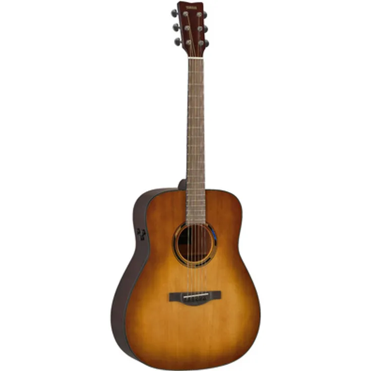 Yamaha TAG1 E Sand Burst, Dreadnought Westerngitarre mit Tonabnehmer, eingebauten Effekten (Reverb, Chorus), massiver Fichtendecke, Mahagoni-Boden und -Zargen, Walnuss-Griffbrett, inklusive Gigbag, Farbe: Sand Burst