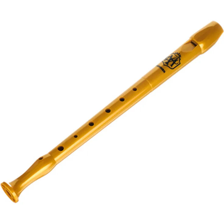Hohner The Magic Flute Recorder, C-Sopranblockflöte mit deutscher Griffweise, gold, robuste Kunststoffbauweise, inklusive Wischerstab, Sticker-Set und App-Voucher