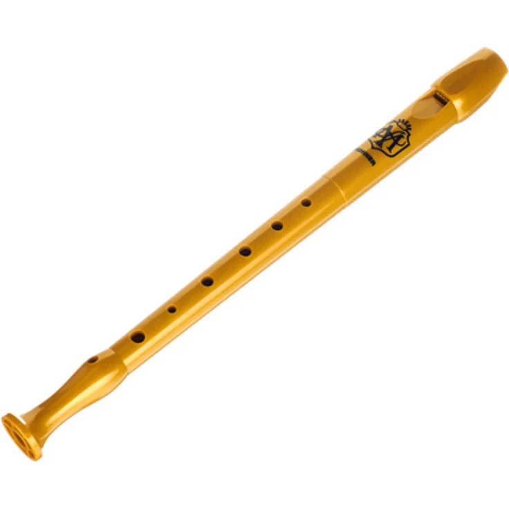 Hohner The Magic Flute Recorder, C-Sopranblockflöte mit deutscher Griffweise, gold, robuste Kunststoffbauweise, inklusive Wischerstab, Sticker-Set und App-Voucher