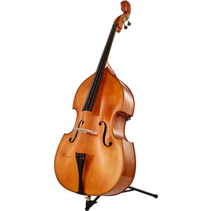 Meister Rubner Solo Double Bass Lady's Head, 3/4 Soloinstrument mit Gambenform, massive Fichtendecke, bernsteinfarbene-seidenmatte Spiritus-Handlackierung