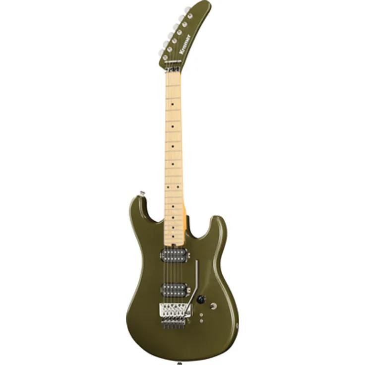 Kramer Guitars The 84 HH E-Gitarre, Korpus aus Erle, Ahornhals, Atlas Green Satin, Floyd Rose Tremolo, 22 Jumbo Bünde, 3-Wege Schalter mit Coil Split