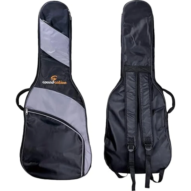 Soundsation PGB-5CG34 3/4 Größe Konzertgitarren Gig Bag, 5mm Polsterung, verstellbare Schultergurte, große Front- und Deckeltasche, schwarz/grau – Bild 1