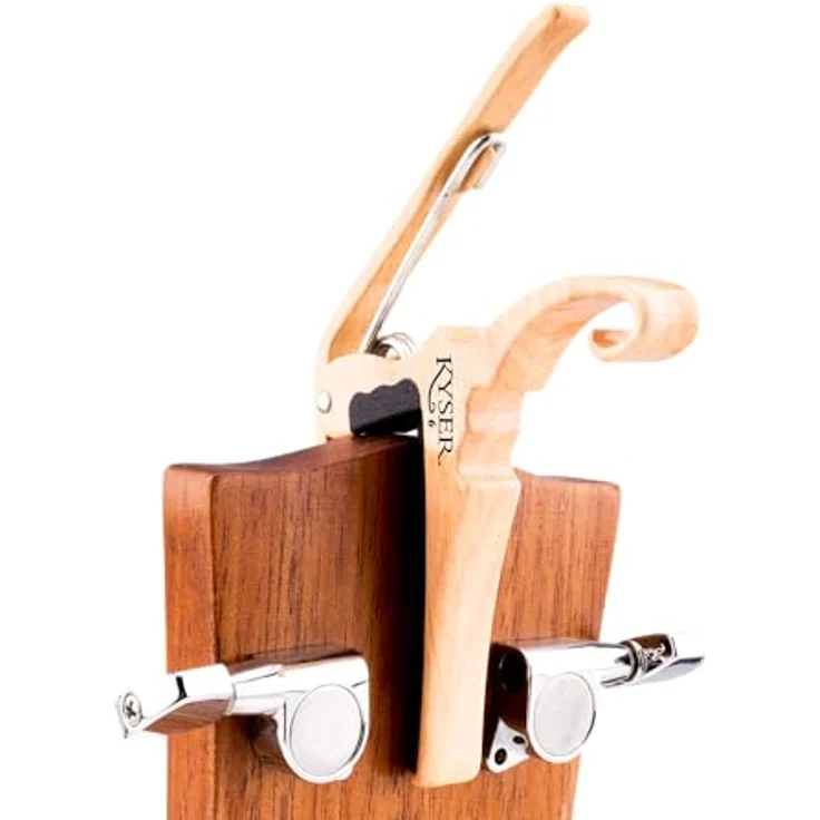 Kyser Quick-Change Capo, Kapodaster für Akustikgitarre, ahornfarbig, leichte Aluminiumausführung, einhändige Bedienung – Bild 4